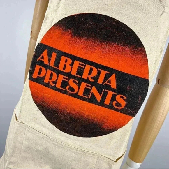 Vintage cotton apron  “ALBERTA Presents” - Picture 4 of 6